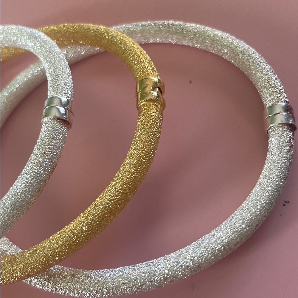 Sterling Silver ITALY MILOR bangle bracelet set of 3